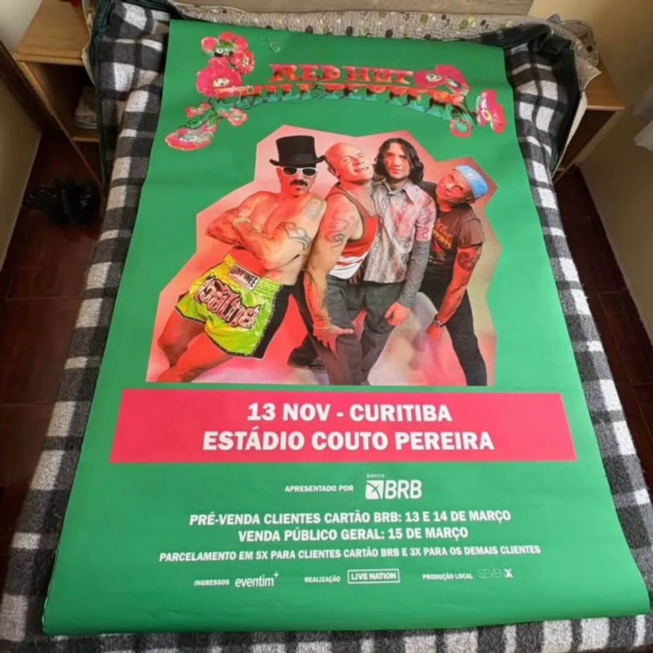 Red Hot Chili Peppers Mega Pôster 1,80x1,20 Show de Curitiba