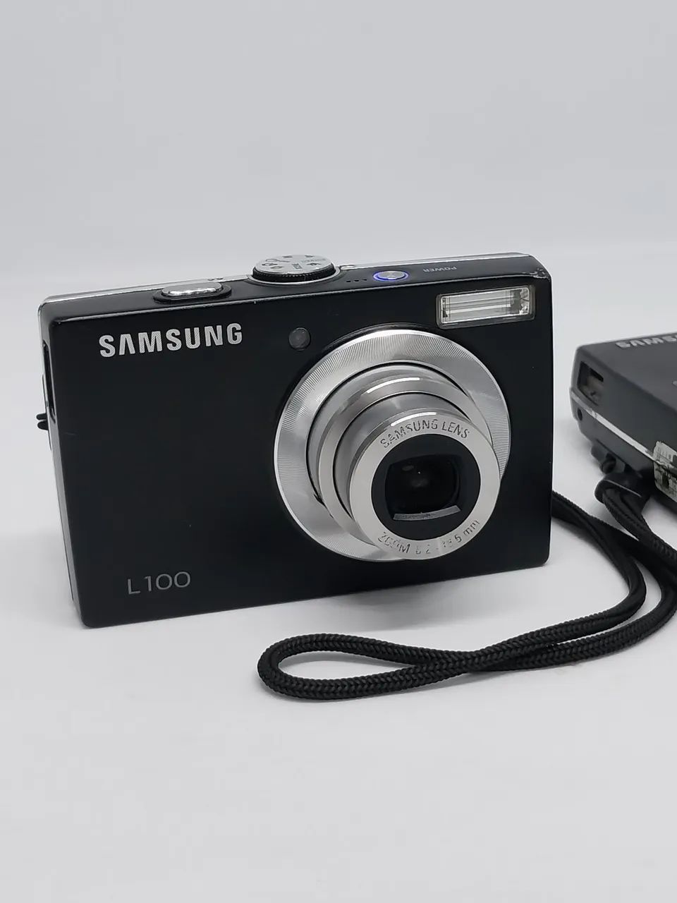 2 Câmeras digitais Samsung L100 funcionando mas com defeito com bateria- cartão-capa - Foto 6