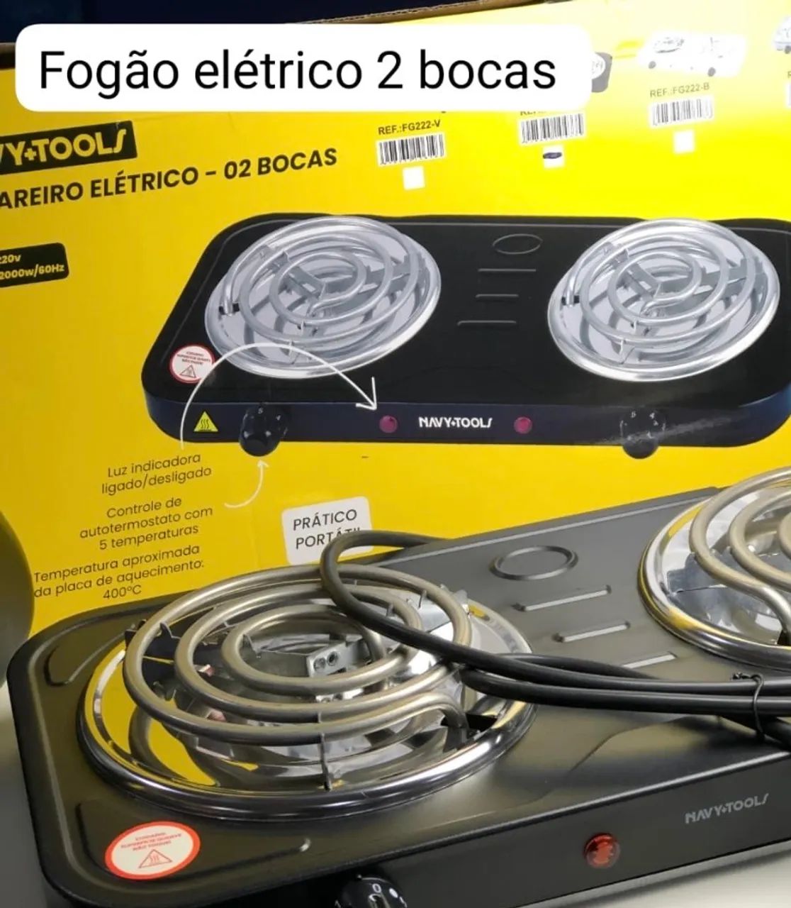 Fogareiro elétrico 2 bocas 