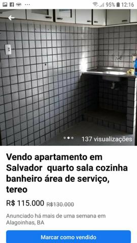 Vendo apartamento em salvador quarto sala conzinha banheiro area de servico