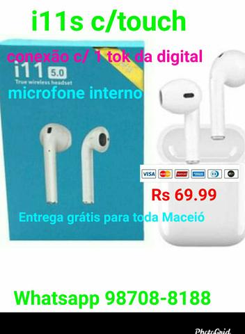 Fone bluetooth i11s tws touch v 5.0
