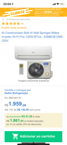 Vendo ar condicionado 12.000 BTUS 220w