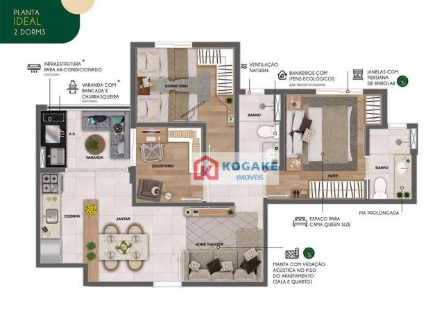 Apartamento com 2 dormitórios à venda, 65 m² por R$ 331.980 - Parque Industrial - São José - Foto 4