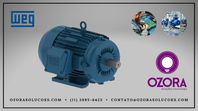 Motor Elétrico Trifásico 1cv 4 polos 220/380V Weg Carcaça Padrão 80