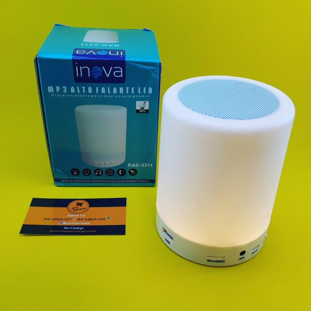 Caixinha de Som ( Bluetooth ) Abajur Led - RGB