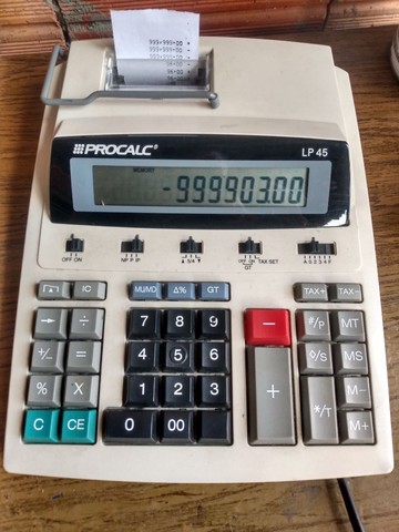 Calculadora eletrônica procalc lp45 com impressão 