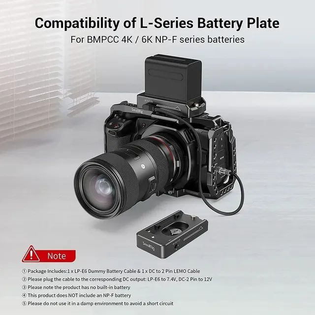 Placa Smallrig Plate Adaptador De Bateria F970 Para Blackmagic Com Cabo - Foto 4