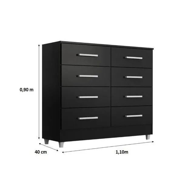 Comoda Raissa Preto Até 12x -  Frete Grátis - Foto 4
