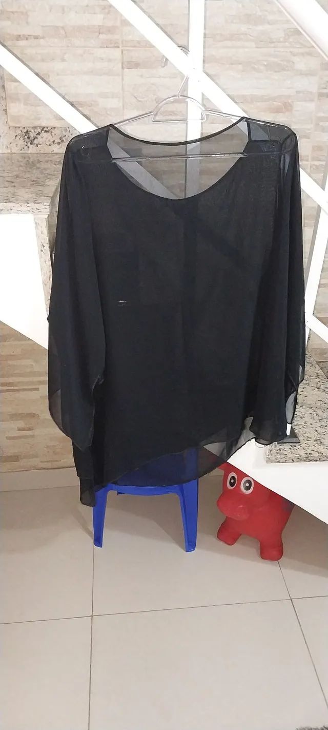 Blusa e saia preta transparente  - Foto 2