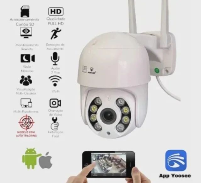 Câmera externa resistente sol e chuva 