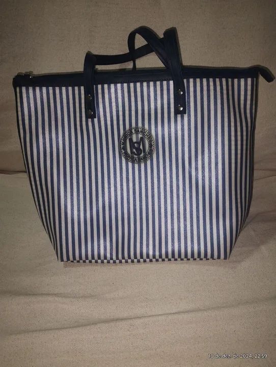 Bolsa de Ombro Listrada Monica Sanchez 3635 nova - Foto 2