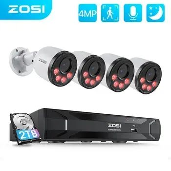 NVR-DVR POE com 4 câmeras 4mp HD de 2 TB