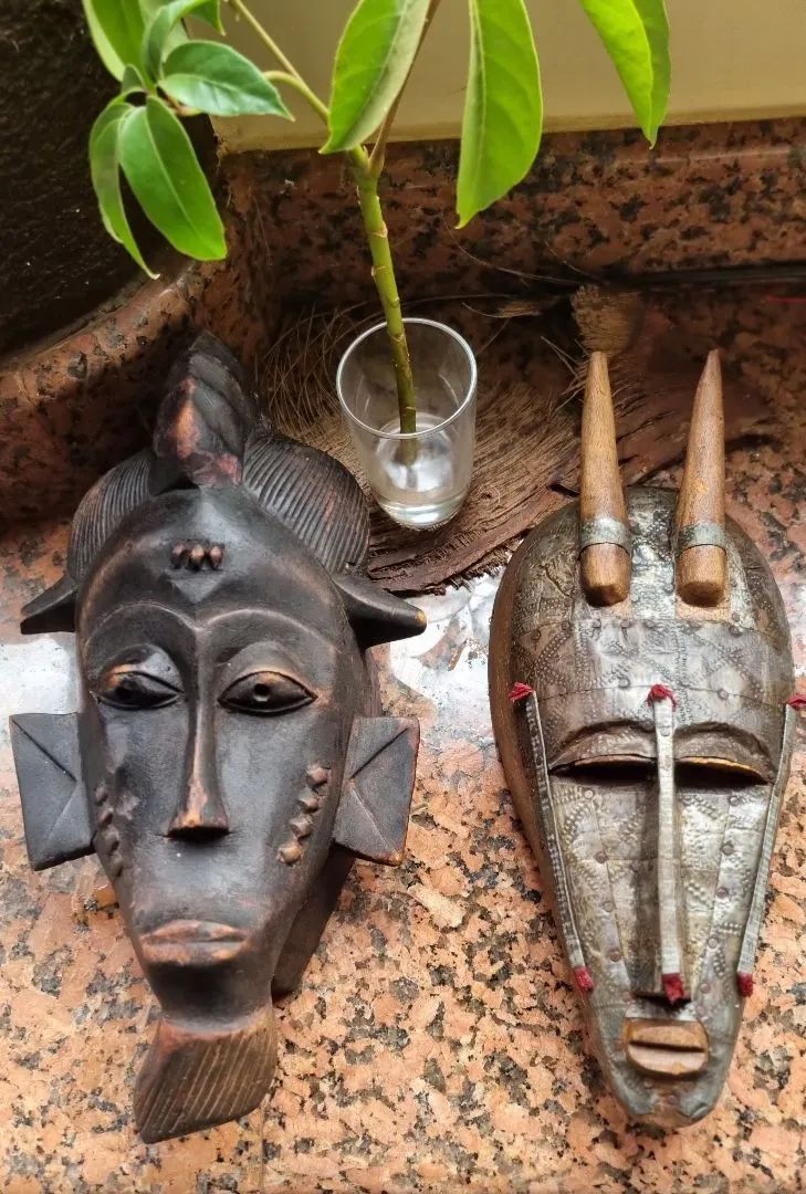 Par de Máscaras Africanas Tradicionais - Artesanato Único! NIGERIA