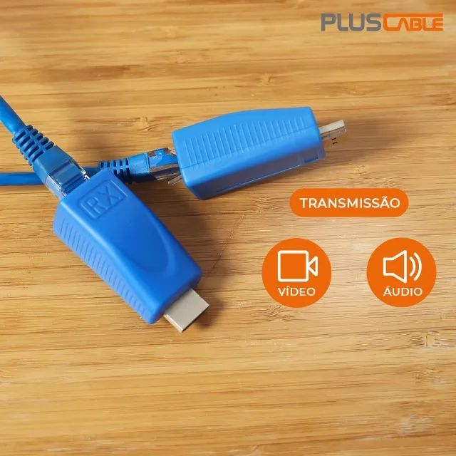 Extensor HDMI/RJ45 TX X RX PlusCable ADP-HDMIRJ45BL - WZetta - Foto 2