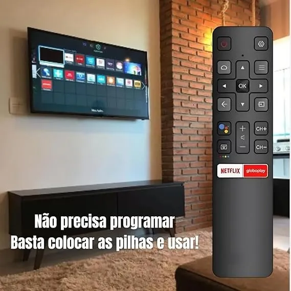 Controle Remoto Compatível Com Smart TV TCL ou SEMP Com Teclas Netflix Globoplay