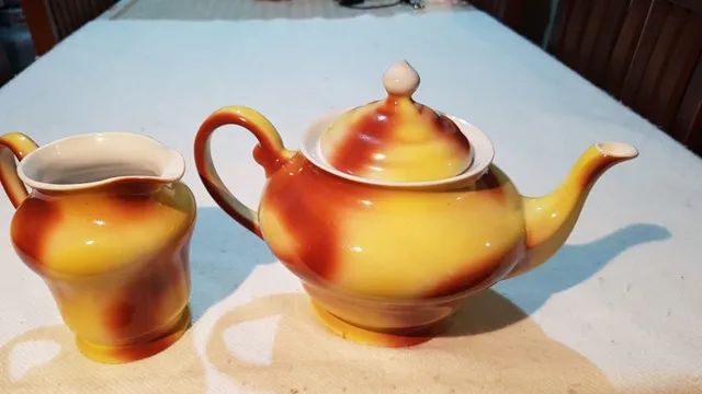 Bule De Chá E Leiteira Em Porcelana Barão Do Rio Branco - Foto 5