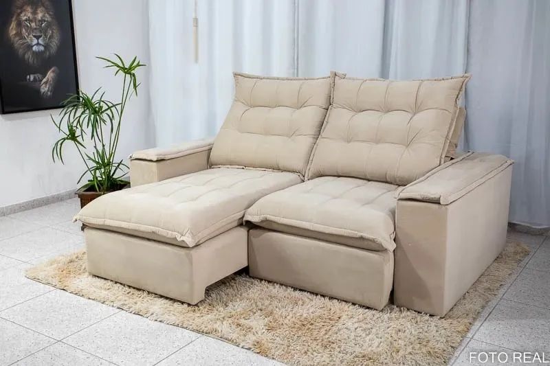 Sofá Retrátil Reclinável 2,10m Lima D33 e Molas Ensacadas rf654 - Foto 2