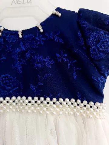 Vestido de festa baby azul marinho - Foto 3