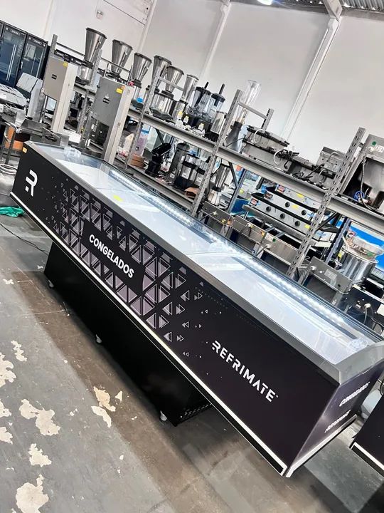 Ilha para congelados 3m com iluminação em led - pronta entrega 