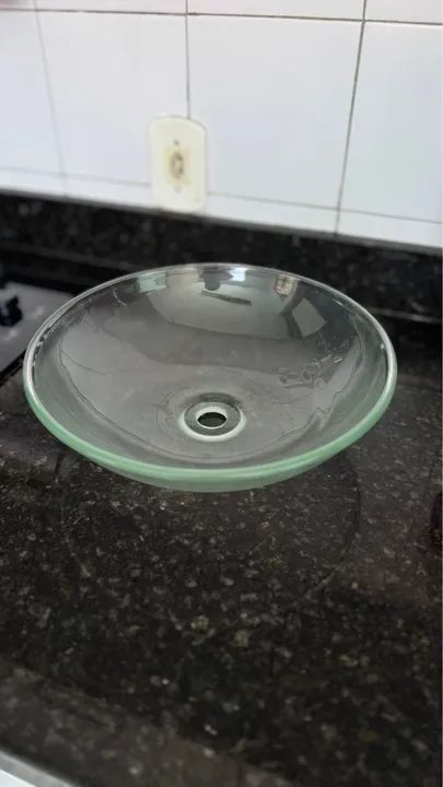 Cuba de Vidro Redonda de Apoio de Vidro 35cm 