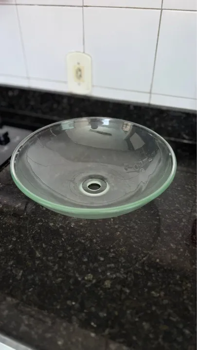 Cuba de Vidro Redonda de Apoio de Vidro 35cm