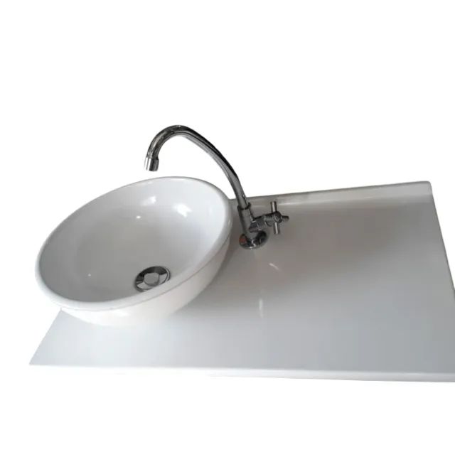 Pia de Cuba Tulipa Redonda 30x30 com Bancada Retangular 37x60 (37 de lado e 60 de frente)