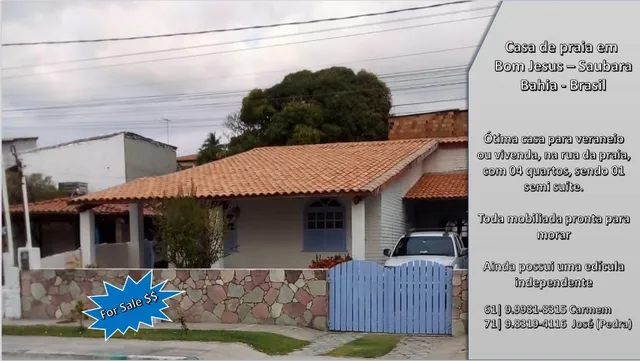 Vendo Casa Estilo Colonial- Bom Jesus de Saubara-BA.