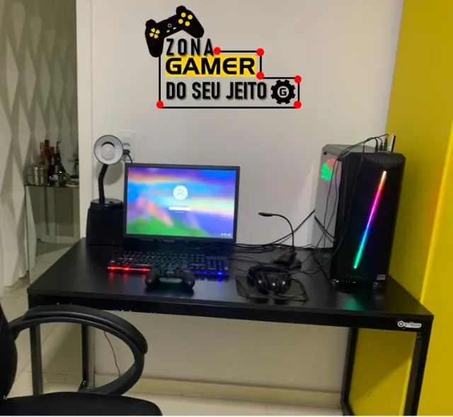 Escrivaninha Gamer 1,2m NOVA* Mesa Estilo Industrial Computador ...