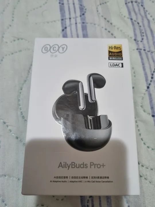 QCY HT10 AilyBuds Pro+ ANC adaptativo Hi-Res + LDAC. Preto, 2 meses de uso.