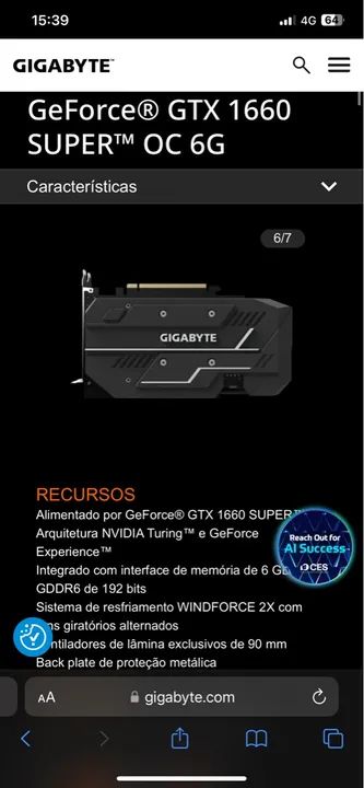 Placa de Vídeo 1660 Super - Foto 2