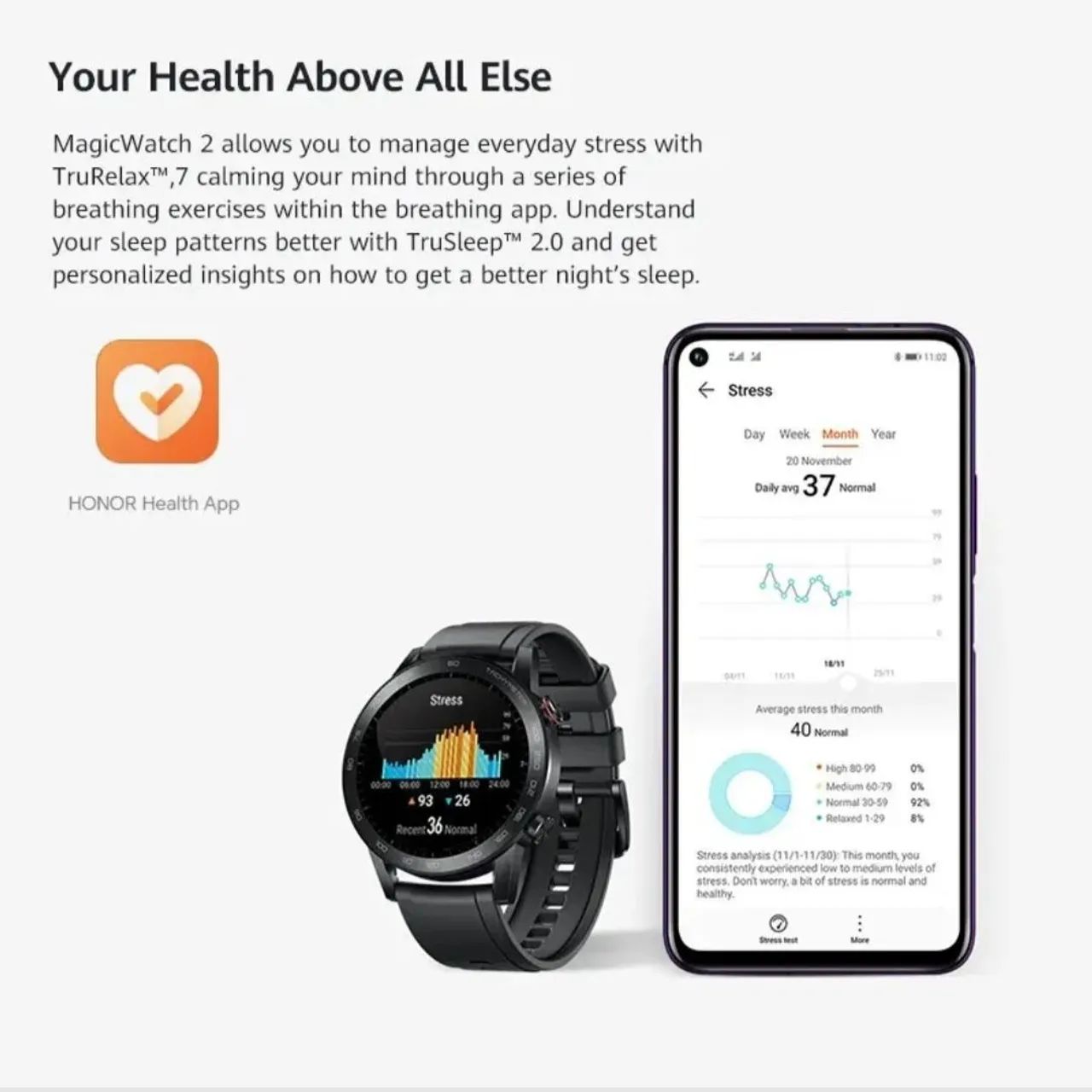Smartwatch Honor Magic Watch 2 Tela Amoled GPS - Foto 2