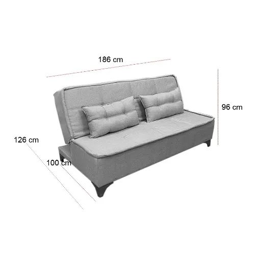 Sofá Cama Zayan 2 Lugares Tecido Linho 186cm - Foto 4
