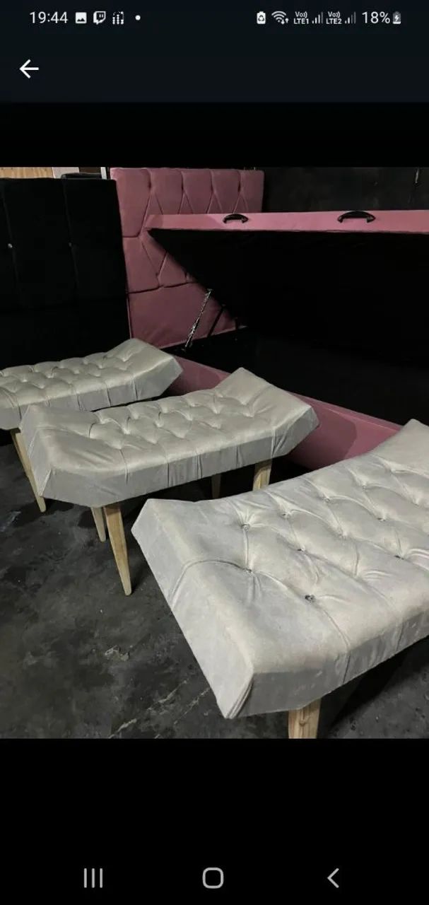 Conjunto de Sofás 2 lugares azul e branco - Foto 3