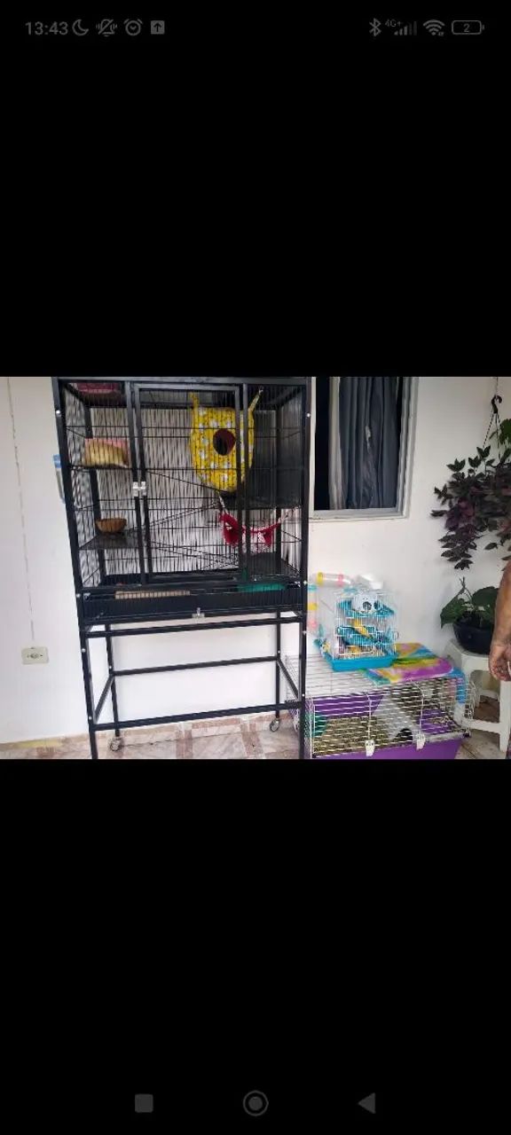 Gaiola para roedores grande, com andares