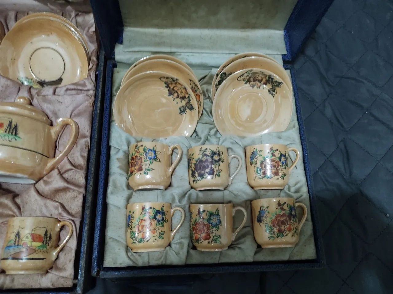 Conjunto de Chá de Porcelana Casca de Ovo Antigo - Foto 4