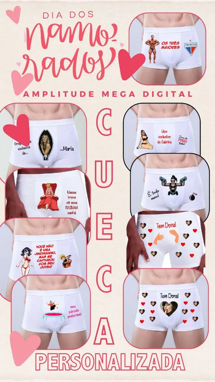 Cuecas Personalizadas Dia dos Namorados