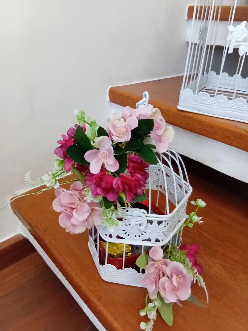 Orquídea artificial em vaso de vidro - Foto 5