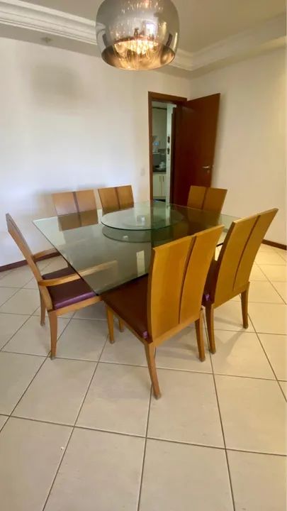 Conjunto de Mesa de Jantar de Vidro com 6 Cadeiras - Foto 4