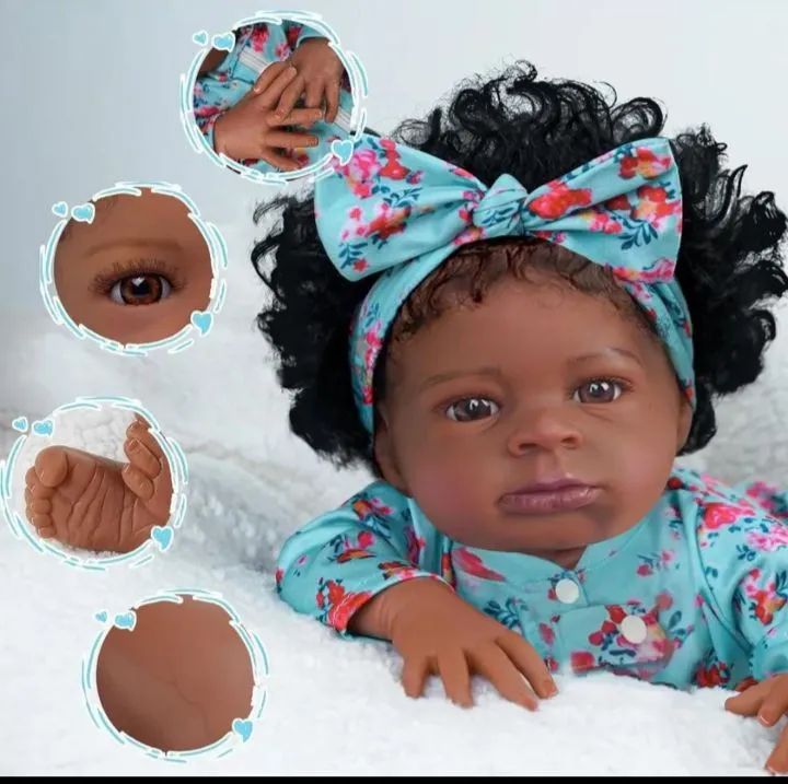 Boneca Reborn Negra de Silicone - Realista e Linda - Foto 2