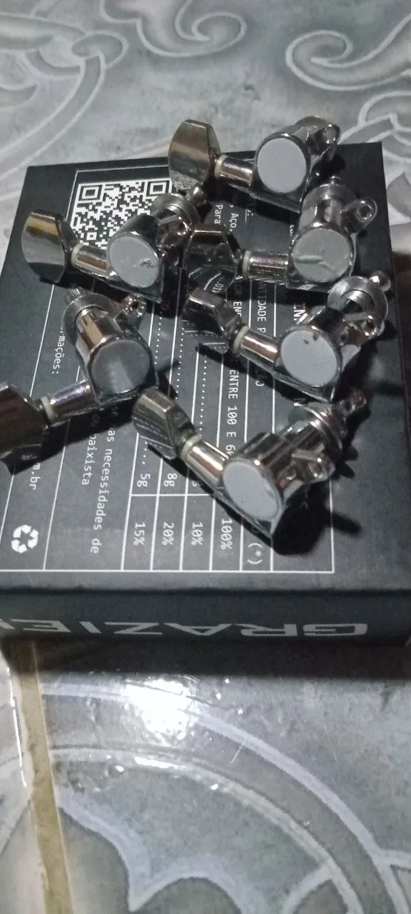 Jogo de Tarraxas cromadas para guitarra  - Foto 4