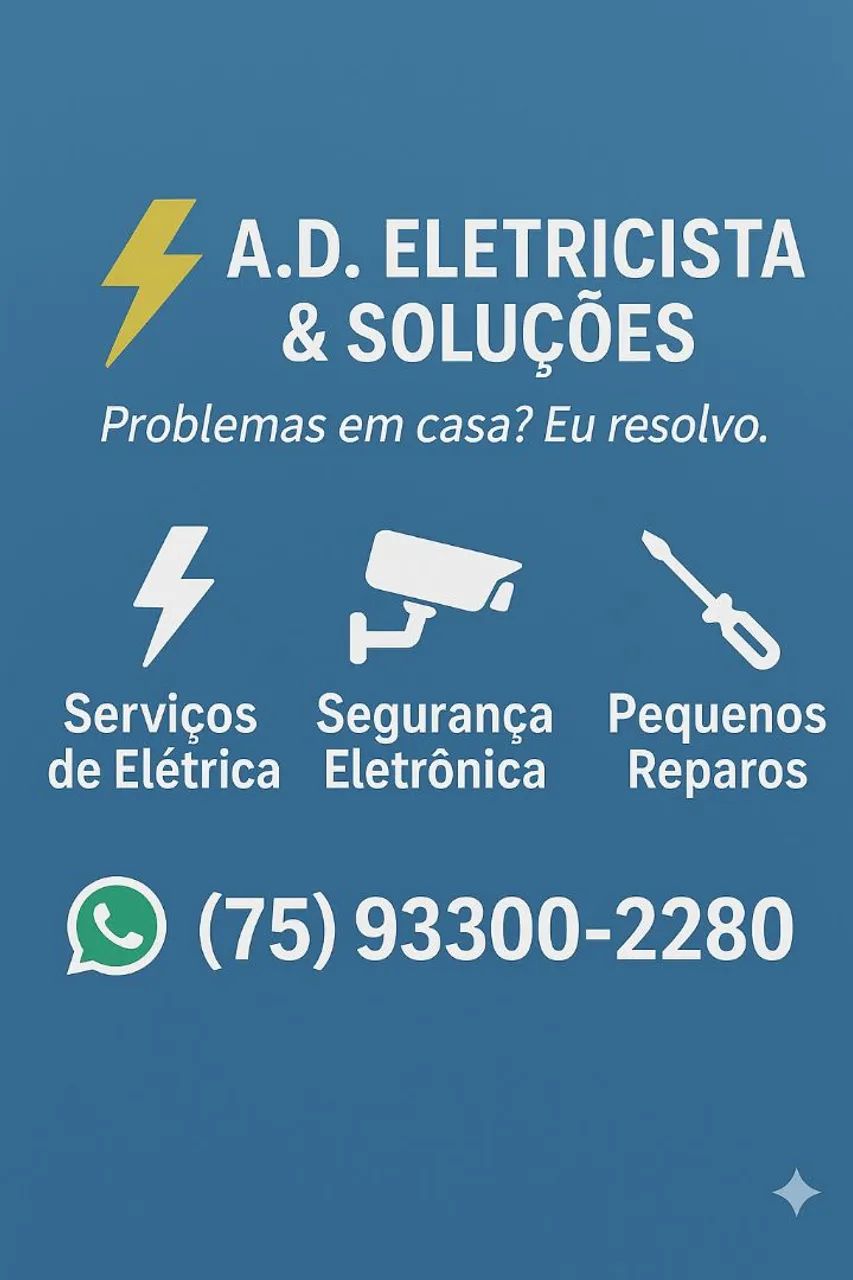 Eletricista, câmeras, pequenos serviços.