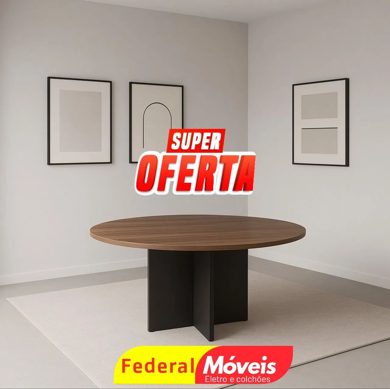 Mesa de Reunião 1,20m de diâmetro - Compacta, prática e elegante!