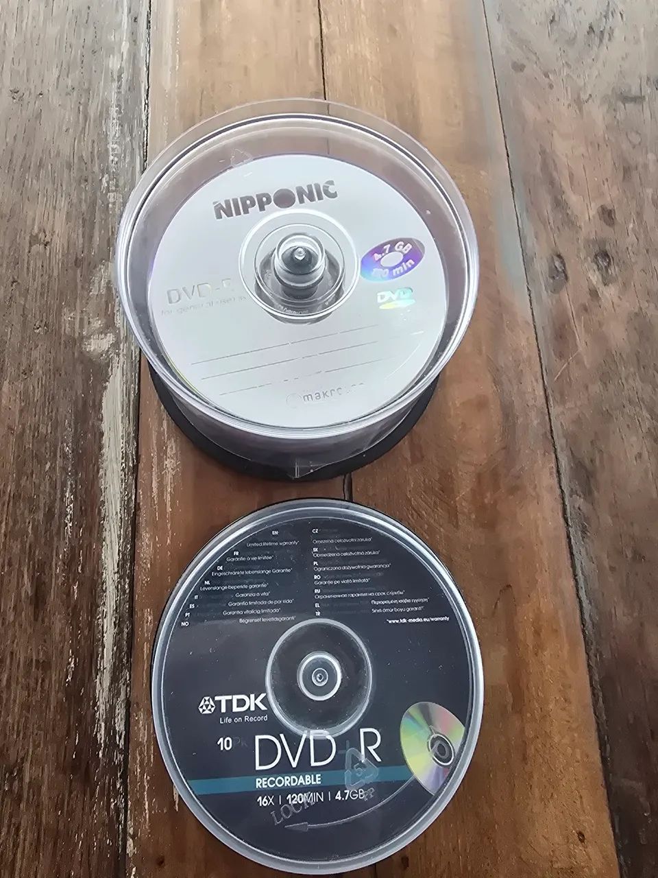 DVD-R TDK e NIPPONIC - 10 unidades