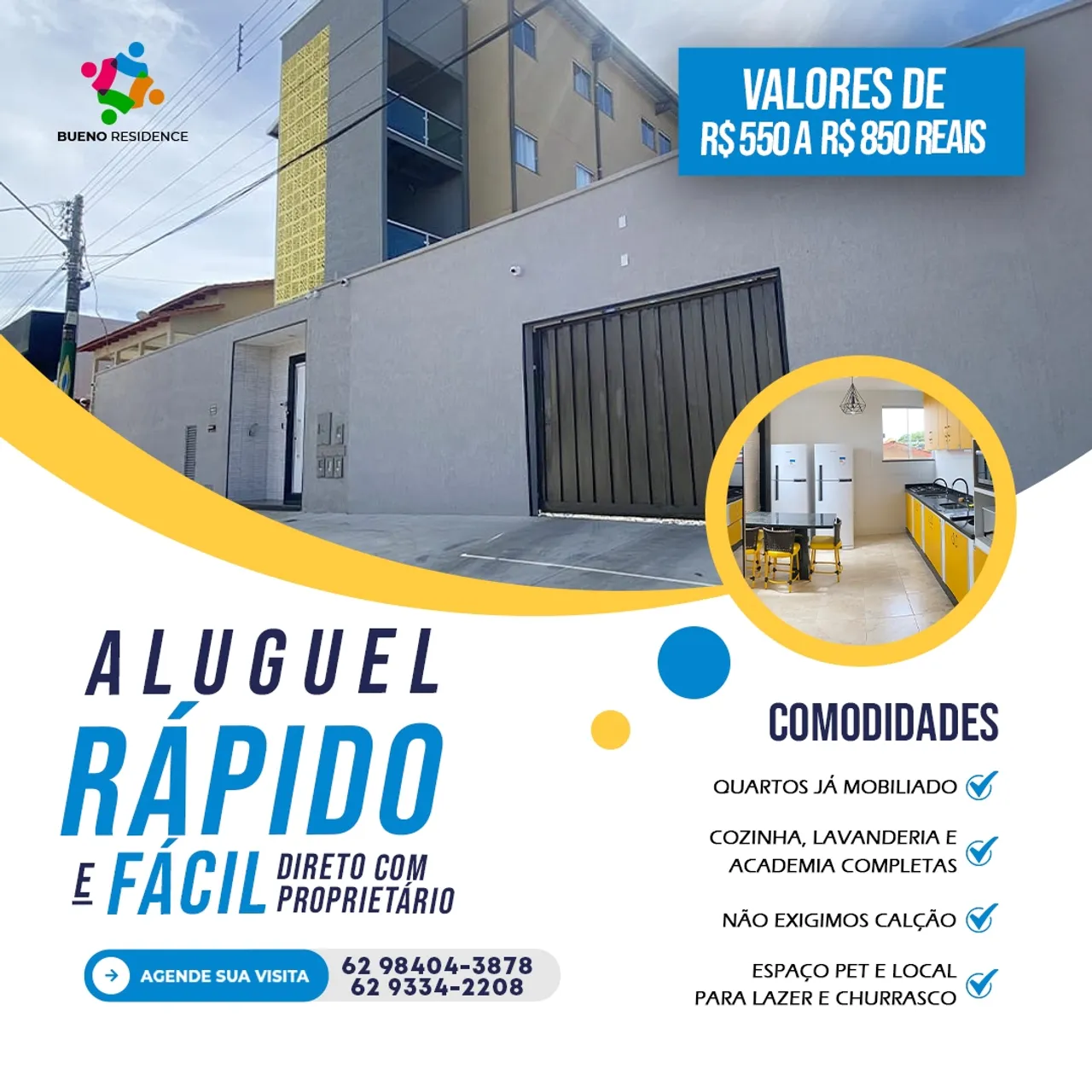 Studio com mobilia no Setor Bueno - Goiânia - GO