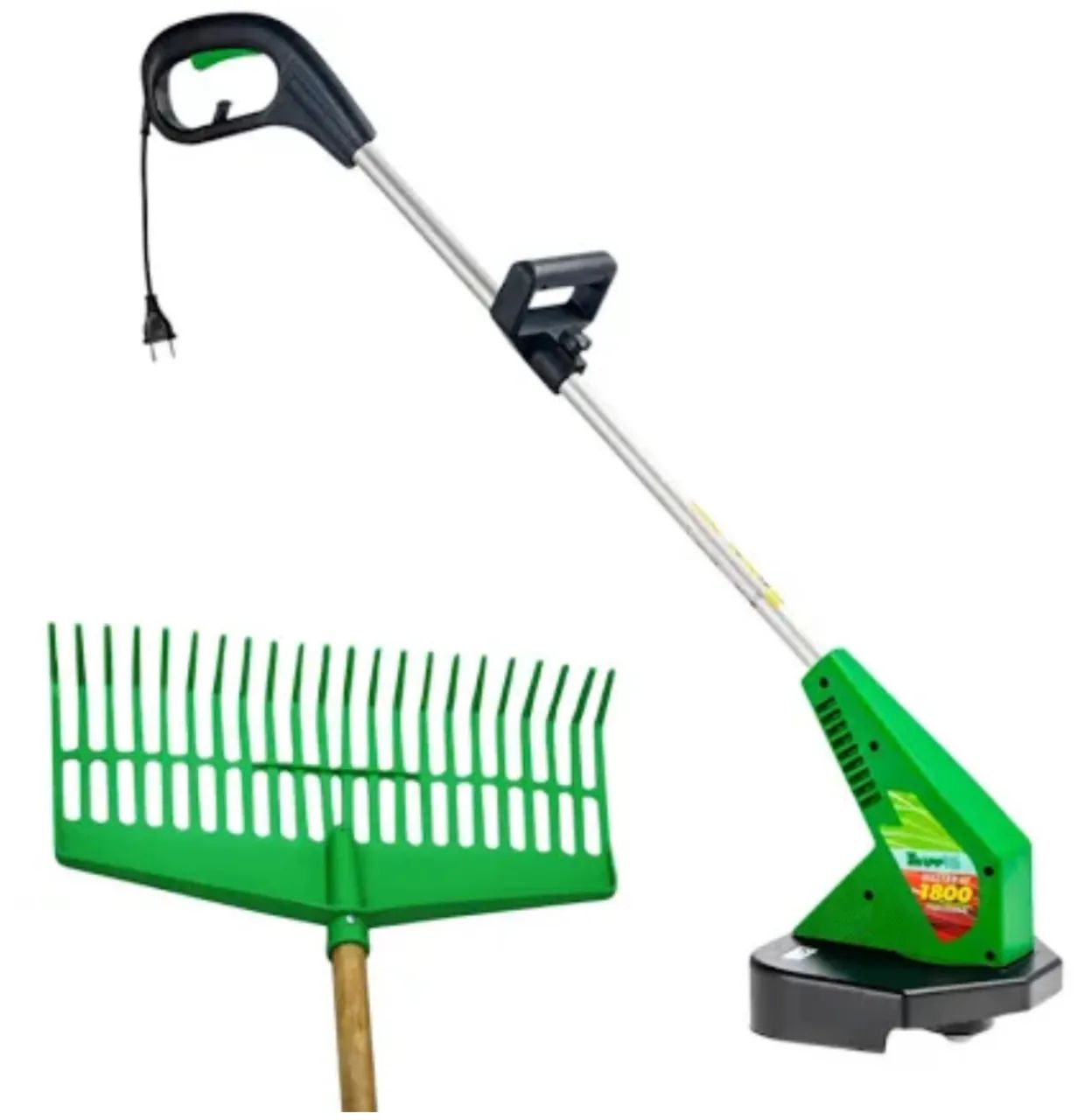 Roçadeira Elétrica 1800W + Ancinho de Grama