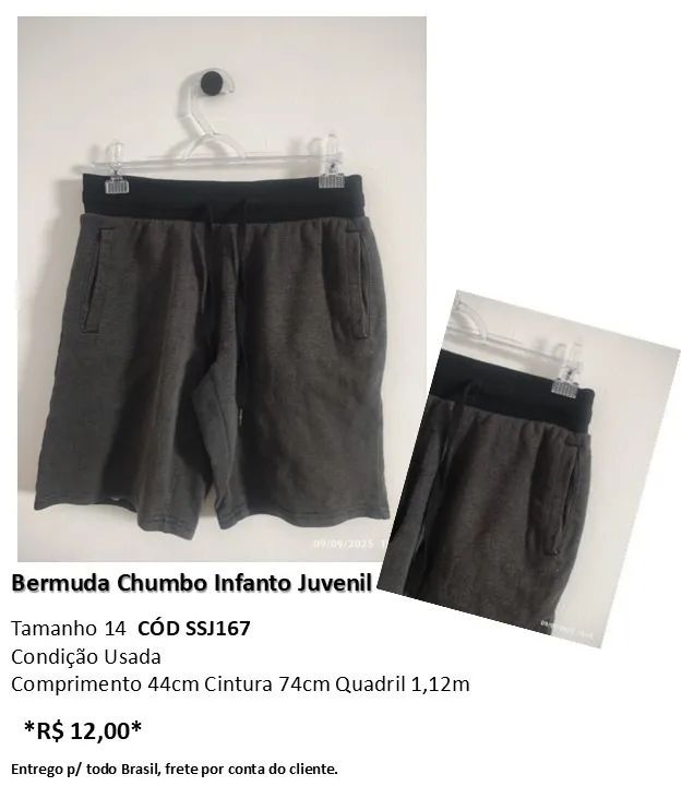 Bermuda Chumbo Infanto juvenil - Foto 4