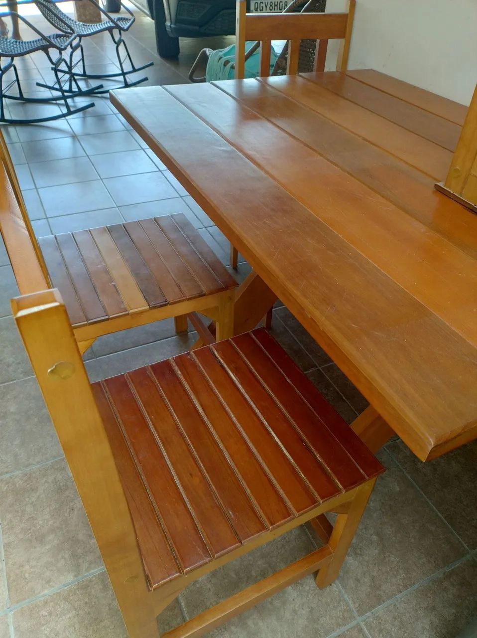 Mesa com cadeiras madeira - nova65060623689987120