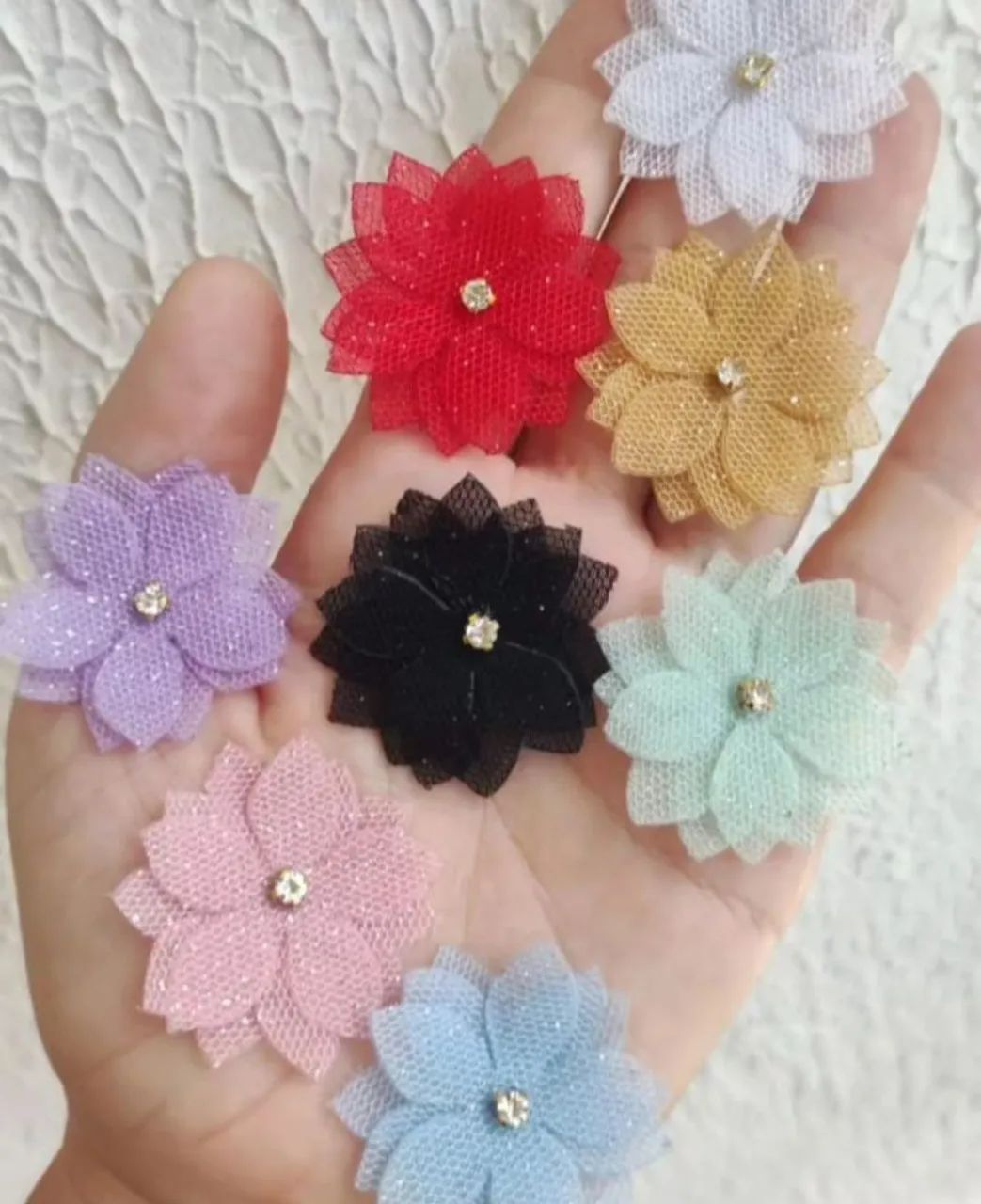 Dupla Flores em Voal para Ornamentação Infantil