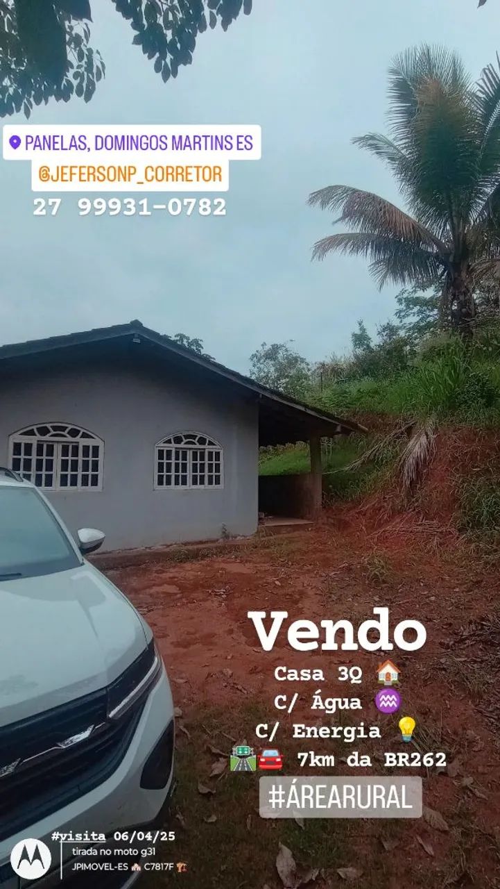 Vendo Chacara Domingos Martins Casa 3Q em Panelas a 7km Br262 e de 4km Biriricas