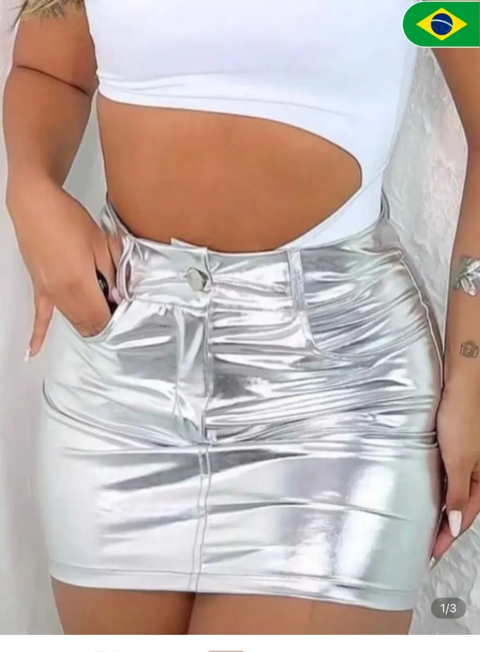 Saia Jeans Prata,35$